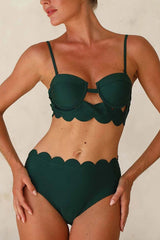Sling Cutout High-waisted Stretch Bikini Swimsuit