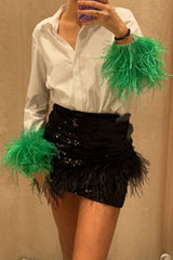 Feather Long-sleeved Casual Loose Shirt