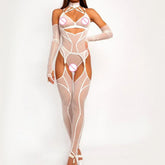 2025 fashionable and comfortable mesh see-through shaping adjustable gathering underwear five-piece set