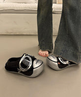 Silver Splicing Chic Platform Slide Sandals
