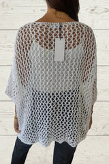 Five-star Round Neck Loose Knitted Cover-up Top