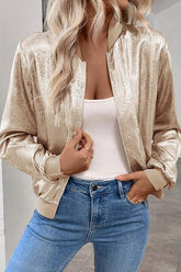 Loose-fitting Long-sleeved Zipper Casual Jacket