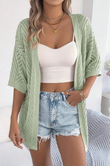 Solid Color Loose Short-sleeved Casual Knitted Cover-up