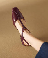 Mulberry Sandals Cowhide Leather Splicing Hollow Out