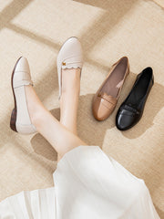 Summer Autumn Leather Soft Retro Casual Shoes