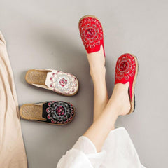 Embroidered Casual Flats Home Slippers