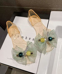 Black Bow Splicing Clear Sandals Peep Toe