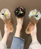 Tulle Bow Transparent Crystal Walking Sandals