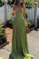 Elegant Lace Patchwork Halter Neck Tie Backless Pleated Maxi Dress