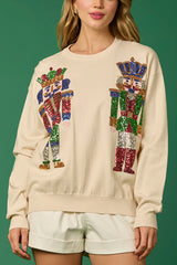 Christmas Soldier Sequined Casual Sweatshirt