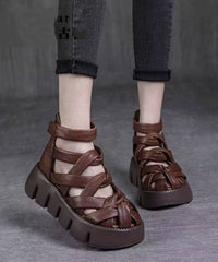 Summer Black Hollow Out Roman Sandals