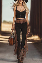 Tassel Slim-fit Casual Pants