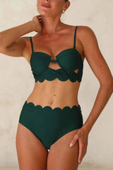 Sling Cutout High-waisted Stretch Bikini Swimsuit