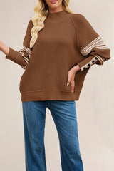 Color-blocked Loose Long-sleeved Knit Sweater