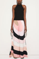 Unique Printed Backless Casual Wide Leg Jumpsuit