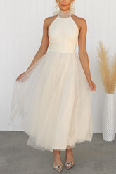 French fairy, ethereal chiffon patchwork detail suspender long dress