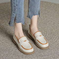 Casual Autumn Leather Flat Loafers