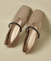 Gold Flat Bottomed Mesh Sandals