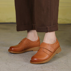 Retro Soft Leather Flat Casual Shoes