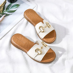 Summer Vintage Handmade Cowhide Leather Slippers