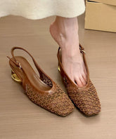 Comfy Brown Splicing Chunky Sandals