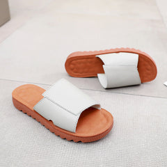 Summer Flat Retro Leather Casual Slippers