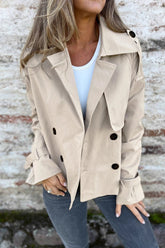 Lapel Double-breasted Casual Trench Coat Jacket
