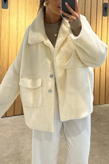 Lapel Long Sleeve Loose Furry Coat