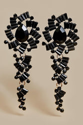 Retro Alloy Acrylic Flower Long Earrings