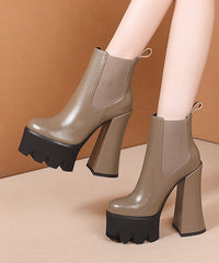 Khaki Splicing Platform High Heel Boots