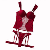 AVELINE 2026 Mesh Underwear Brand Jumpsuit Backless 3-piece Set Tight Corset