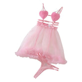 AVELINE 2026 Jumpsuit Mesh Puffy Lace Vintage Erotic Bra Set Cute and Playful Heart Chain Lace Up Halter Dresses