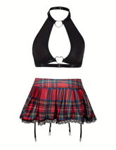 Erotic Student Uniform Bra And Panty Set Underwear Transparent Bra Exotic Sets Thong Porn Lingerie Set