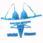 French lace patchwork low cut bra set with hollowed out seduction shaping underwear three piece set