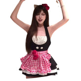 Japanese Cute Maid Pure Seductive Kitty Cat Pink Tender Neck-hanging Little Kitchen Girl Flirting Lingerie