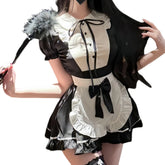 Cute Temptation Skirt Japanese Sweet Girl Princess Style Doll Collar Contrasting Color Maid Outfit Lolita Cook Maid Uniform