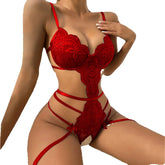 Lingerie Lace Open Bra Set Ruffle Transparent Underwear Erotic Lingerie Erotic