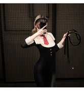 Seductive Ascetic Personal Trainer Secretary Slit-free Professional Wear COS Erotic Lingerie Passionate Slimming Suit