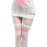 Versatile Seductive and Charming Cute Cat Claw Stockings Pure Seductive White Fun Stockings Knee-high Socks
