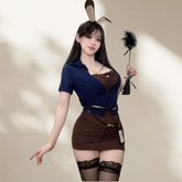 Sweet Cute Flirtatious Spicy Secretary Outfit Cosplay Lingerie Pure Desire Rabbit Outfit Office Uniform Two-piece Set