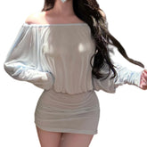 Tight-fitting Temptation Lace Up Tie Up Lingerie One Shoulder Backless Hip Hugging Skirt Strapless Slim Fit Set