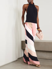 Unique Printed Backless Casual Wide Leg Jumpsuit