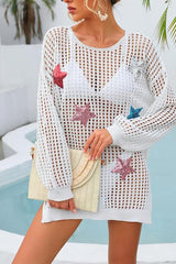 Beach Vacation Five-pointed Star Hollow Loose Cover Ups
