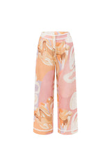 European Linen Blend Ric Rac Trims High Rise Pocket Loose Pants