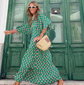 street picnic bubble sleeve layered elegant party MIDI dress