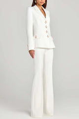 Power High Rise Side Zipper Flare Slim Fit Pants