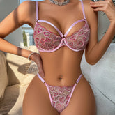 Pink Sweet and Set, Fashionable Youth and Brightness 2025 Underwear Two Piece Set