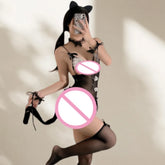Slit CatExpose Chest Uniform Underwear Mesh Passionate Perspective Open End Non Detachment Set