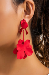Dopamine Flower Retro Metal Stud Earrings