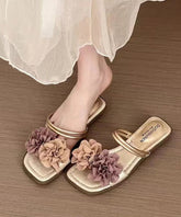 French Gold Flower Comfortable Slide Sandals